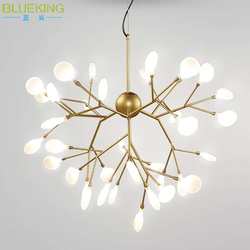 Nordic postmodern LED creative dining room lamps Light luxury villa acrylic firefly chandelier