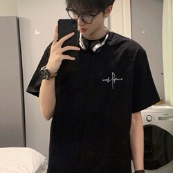 American High Street Heavyweight Pure Cotton Short-Sleeve T-Shirt for Men ins Trendy Brand Summer New Loose Fit Youth Cool Style Clothing