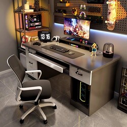 Computer Desk Desktop Home Use with Drawer Desk Simple Office Desk Bedroom Student Writing Desk Gaming E-Sports Table