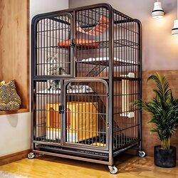 Cat Cage for Home Use, Indoor, with Integrated Toilet, Cat Villa, Extra Large Free Space, Pet Nest, Cat House, Cat Cage