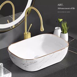 Light Luxury Oval Countertop Basin Bathroom Washbasin Single Basin Balcony Ceramic Washbasin Small Apartment Countertop Art Basin