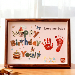 One-Year-Old Baby Hand and Foot Print Frame, One-Year-Old Gift Handprint and Footprint Frame, Baby Hand and Foot Print Keepsake