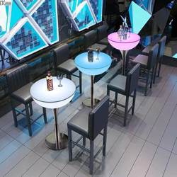 LED light-emitting bar scattered table and chair combination outdoor round bar table KTV clear bar creative pub high direct excellence