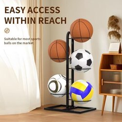 Basketball Storage Rack, Iron Art, Trendy Floor-Standing Basketball Stand, Indoor Basketball Storage Rack, Basketball Stand Installation and Storage