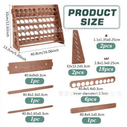 Wooden desktop paint bottle grid retro solid wood display board paint box storage rack multi-layer storage rack storage rack