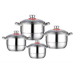 Export stainless steel steamer thickened pot household large shopping mall supermarket soup pot non-magnetic cookware set cookware