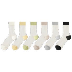 
Socks for women in summer ultra-thin ice stockings mid-tube socks glass silk crystal socks Japanese girl ice stockings transparent jk socks