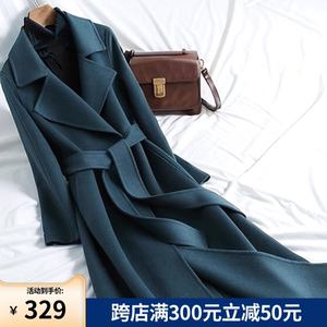 
Camel-colored double-sided cashmere coat for women's mid-length new autumn and winter high-end high-end wool jacket