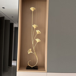 Light Luxury Entrance Hall Ornaments, Brass Ginkgo Leaf Decorations for the Living Room and Dining Room, Symbolizing Prosperity and New Beginnings, Housewarming Gift
