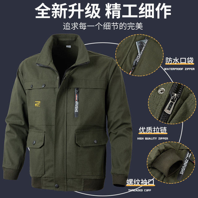 Working clothes top men's pure cotton wear -resistant welding workers ...