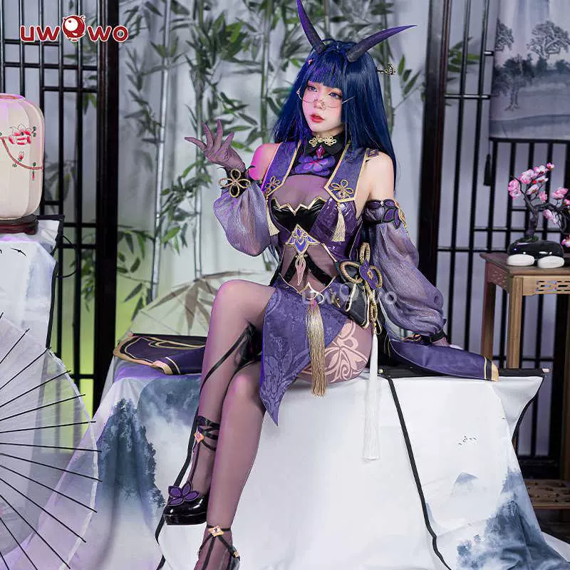 预售Uwowo崩坏3 雷电芽衣夜雨春澜cosplay服装女旗袍黑丝-Taobao