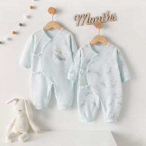 
Newborn clothes 0-3 months newborn baby category A pure cotton boneless butterfly clothing spring and autumn long-sleeved jumpsuit