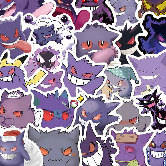 
110 Pokémon Gengar stickers Pokémon cartoon cute little elf handbook material mobile phone case laptop tablet water cup desktop diy decoration waterproof sticker