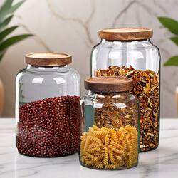 High Borosilicate Thickened Glass Storage Jar for Household Use, Suitable for Storing Grains, Dried Fruits, Tangerine Peel, and Tea Leaves, Airtight Kitchen Large Storage Bottle