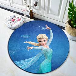 Round carpet cartoon children's cute princess bedroom cloakroom chair swivel chair hanging basket tent floor mat machine washable