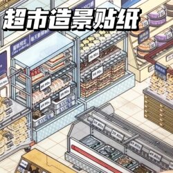 Immersive Scene Stickers for Building Miniature 3D Environments, Stress-Relief Sticker Toys