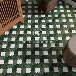 French Retro Green Mosaic Tiles Bathroom Tiles Kitchen Balcony Floor Tiles Hotel Bed and Breakfast Bathroom Wall Tiles