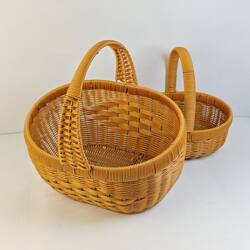 New Handmade Rattan-Like Woven Fruit Basket, Shopping Basket, Egg Basket, Portable Vegetable Basket, Storage, Picking, Picnic