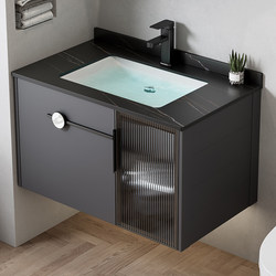 Space Aluminum Wall-Mounted Washbasin Small Apartment Household Ceramic Washbasin Cabinet Combination Bathroom Sink