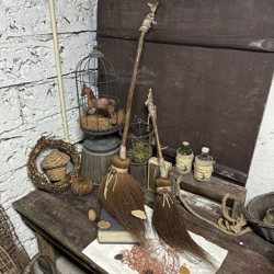 Retro Witch Broomstick Witchy Forest-Themed Bakery Bar Coffee Room Escape Room Window Atmosphere Cosplay Decoration