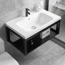 Small Space Aluminum Wall-Mounted Washbasin, Integrated Ceramic Wash Basin for Bathroom, Deepened Wash Basin for Home Use