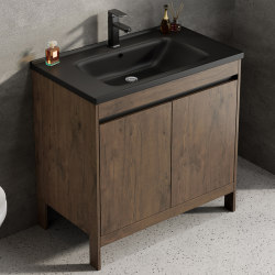Floor-Standing Space Aluminum Bathroom Cabinet Set with Integrated Ceramic Washbasin, Bathroom Sink, and Vanity