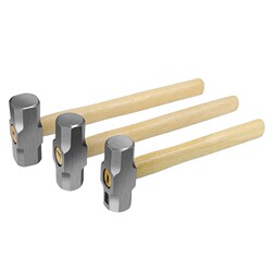 German Imported Octagonal Hammer with Wooden Handle, Square Head Hammer, Heavy-Duty Masonry Hammer, Small, Medium, Large Iron Hammer for Breaking Stones and Demolishing Walls