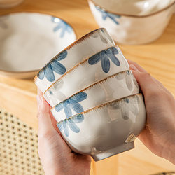 Japanese-Style Underglaze Color High-Quality and Beautiful Small Rice Bowls and Plates Set for Home Use 2025 New Ceramic Tableware
