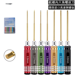 Model Aircraft Titanium-Plated Hexagonal Screwdriver Set with Colored Round Handles, Professional Repair and Disassembly Tools for Rc Remote Control Car Models