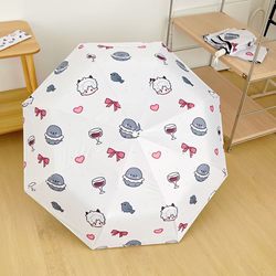 Love and Deep Space Merchandise Qin Ce Fan-Made Fully Automatic Umbrella for Women, Dual-Use for Sun and Rain, Foldable Black-Coated Sunscreen Umbrella