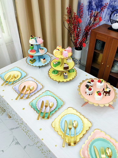 Set De 5 Bandejas Y Platos En Miniatura Escala 1:12 – Accesorios De Vajilla De Resina Para Casas De Muñecas, Decoración De Postres Y Fotografía, Tamaños De 3 A 6 Cm