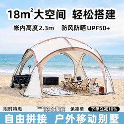 Dome Canopy Tent Two-In-One Outdoor Large Space Camping Awning Zipper Type Portable Rainproof Sunshade Tent