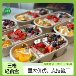 Japanese Dipping Sauce Mochi Three-Flavor Cake Bento Box Afternoon Tea Multi-Compartment Picnic Takeout Box Light Meal Box Three-Compartment Lunch Box