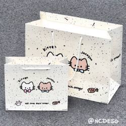 Original Ink-Splashed Kitten Birthday Gift Paper Bag, Exquisite Miscellaneous Storage Shopping Gift Tote Bag, Large Capacity Ins Style