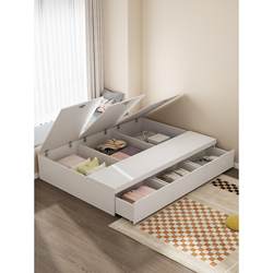 Hong Kong Free Shipping Single/Double Bed Tatami Storage High Box Bed Without Headboard, No Backrest, Low Bed for Guesthouses
