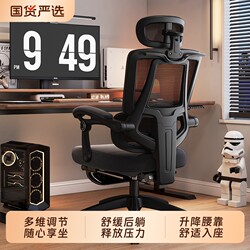 Ergonomic Chair with Lumbar Support, Comfortable for Long Sitting, Suitable for Home and Office, Reclining Backrest, Gaming Chair with Adjustable Height
