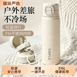 Insulated Cup for Men, 2025 New Model, for Female Students, 316 Stainless Steel Portable Straw Water Cup, Leak-Proof