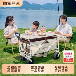 Outdoor Camping Cart, Folding Handcart, Camping Picnic Cart, Children's Reclining Camp Cart, Stall Table, Small Trailer