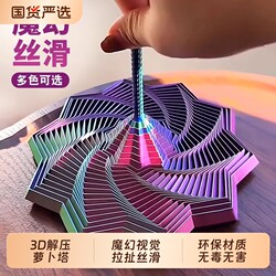 3D Printed Stress-Relief Trending Radish Tower Stacking Toy Gradient Spiral Tower 3D Rotating Children's Stress-Relief Healing Toy