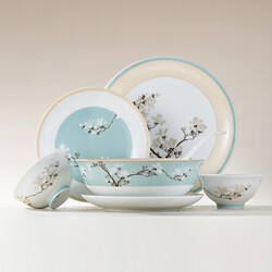 Tao Xichuan Jingdezhen ceramics national color tableware set porcelain housewarming gift Chinese style household bowl and plate set