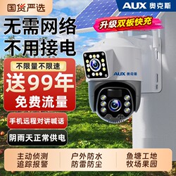 Oaks Solar Surveillance Camera Outdoor 360-Degree No Blind Spots No Electricity No Internet 4g Lifetime Free Data