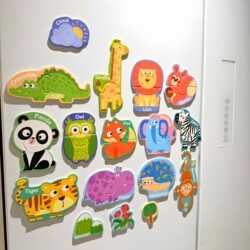 Educational Magnetic Refrigerator Magnets with Numbers, Letters, Animals, and Transportation, Magnetic Puzzle for 1-2 Year Old Babies and Children, Early Education Toys
