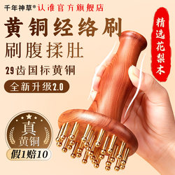 Brass Meridian Brush with 29 Teeth, Suitable for the Whole Body, Abdominal Massage Tool, Essential for Big Belly Massage, Comb and Gua Sha Tool