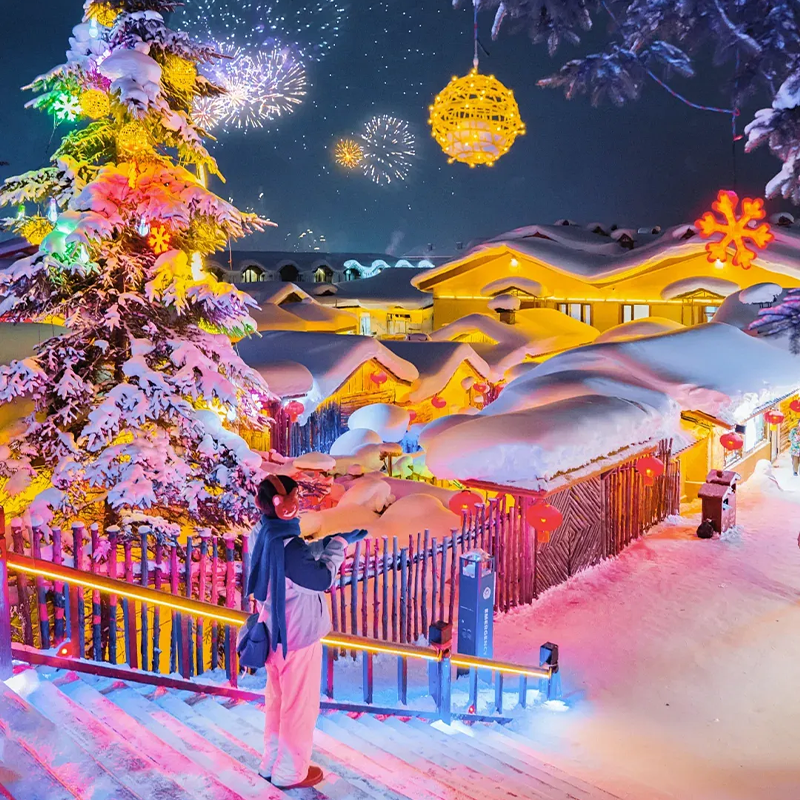 2+1车型 东北滑雪长白山延吉旅拍雾凇漂流镜泊湖雪乡哈尔滨6天5晚