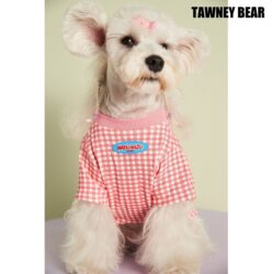 Pet Clothing Summer Thin Plaid T-Shirt for Teddy, Schnauzer, French Bulldog, Shiba Inu, Bichon, Candy-Colored Dog Outfit