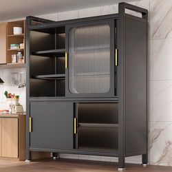 Kitchen Multi-Functional Storage Rack Floor-Standing Layered Microwave Storage Cabinet Household Cabinet Storage Cabinet Cupboard Sideboard