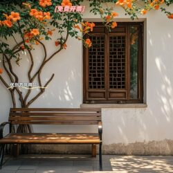 Park Benches, Outdoor Chairs, Wooden Chinese-Style Park Chairs, Zen-Style Homestay Courtyard Decorative Chairs, Lounge Chairs, Landscape