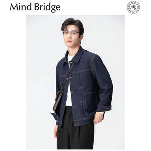 
Mind Bridge2025 early autumn new men's casual water-type denim shirt stretch lapel jacket jacket