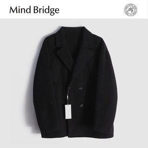 
Mind Bridge double-sided woolen woolen coat men's medium-length winter double-breasted coat thickened Korean style windbreaker