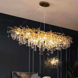 Restaurant light French luxury new style main lamp crystal lamp water drop branches living room dining room luxury villa crystal chandelier